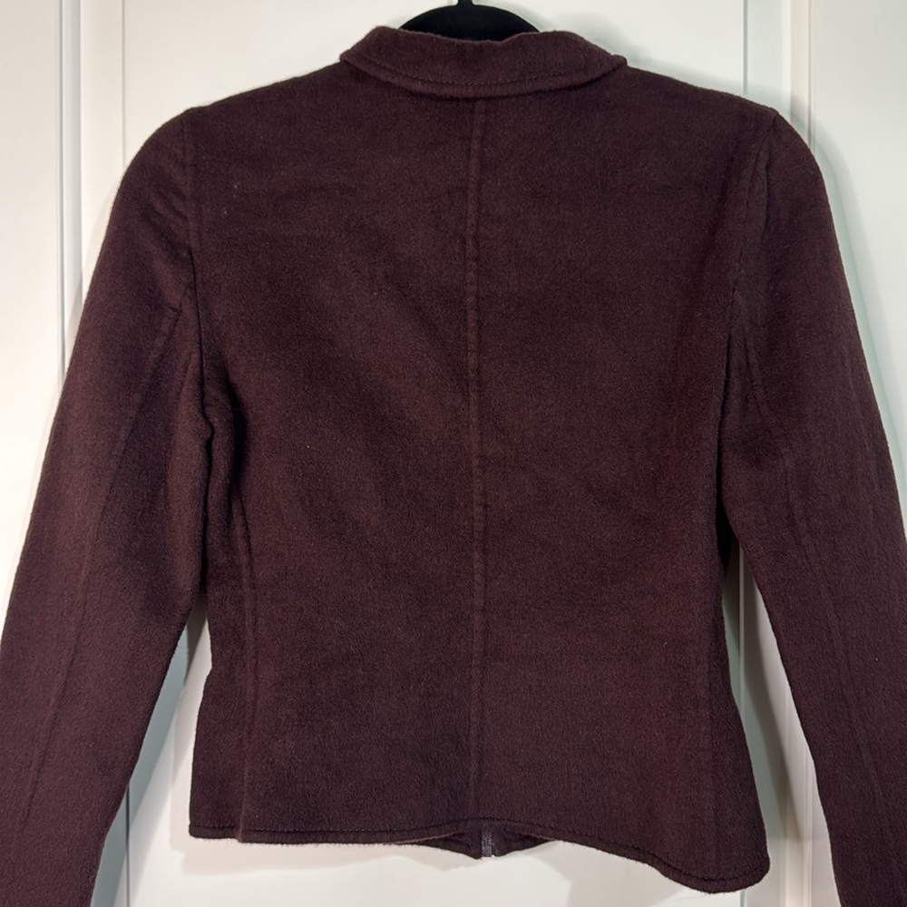 Valentino Brown Blazer Jacket Women’s Size 8 Full Zip Closure with Collar - Picture 3 of 11